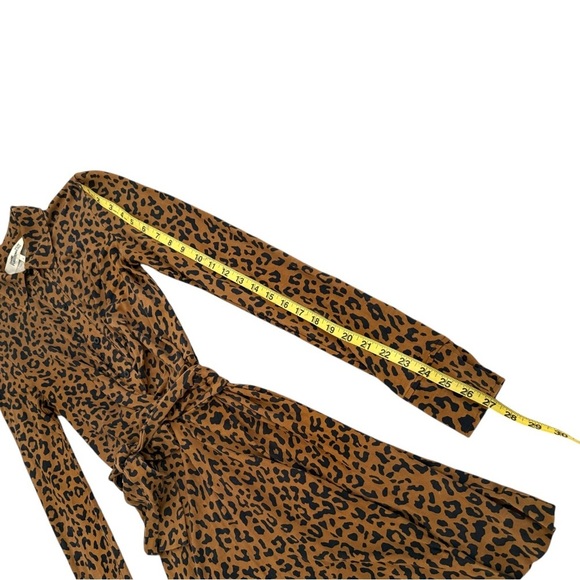 Diane Von Furstenberg Leopard Print Mini Dress - Brown and Black - Picture 4 of 7